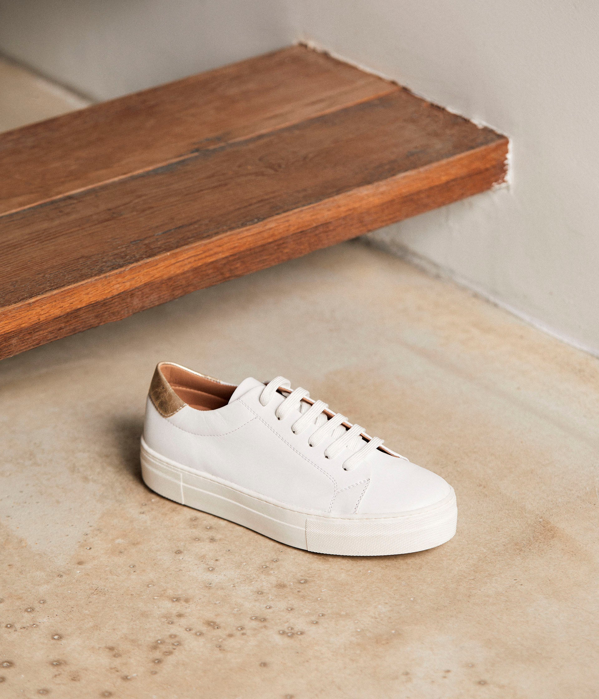 Baskets blanches cuir Annael