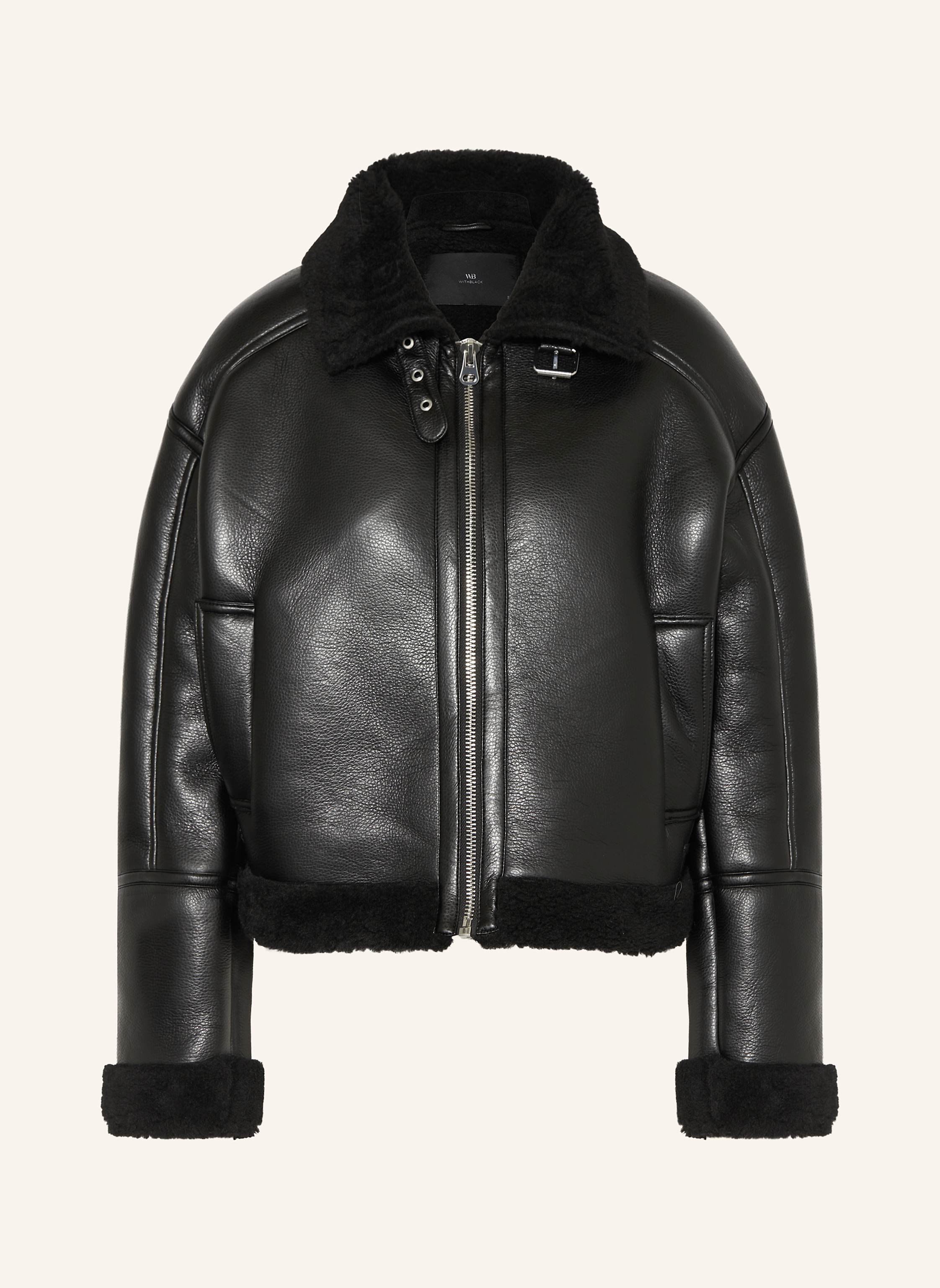 WITHBLACK Jacke ROCKY in Lederoptik mit Kunstfell