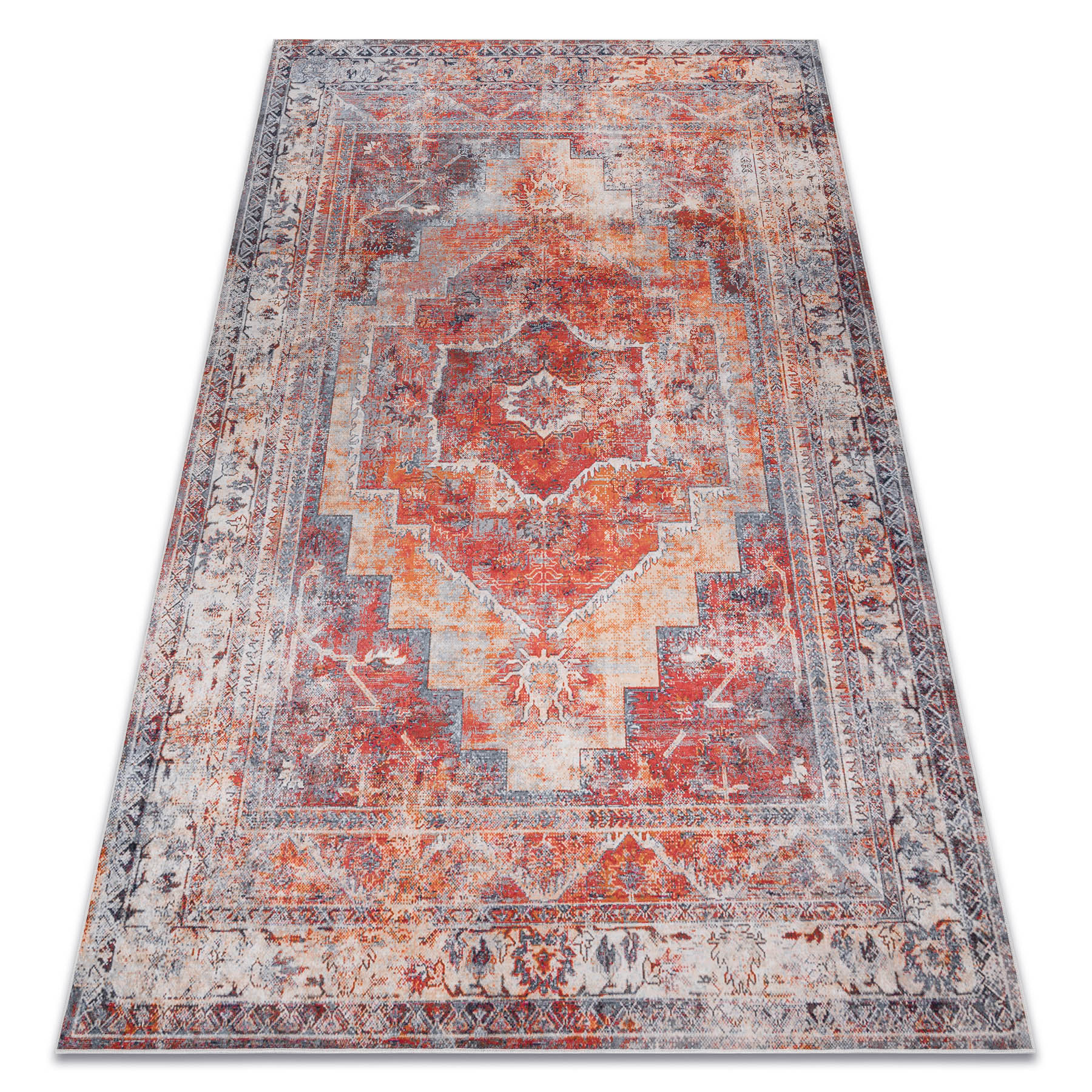 Dywan do prania ANDRE 1684 Ramka, vintage antypoślizgowy - 120x170 cm