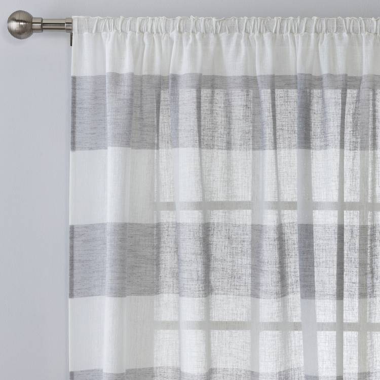 Habitat Pencil Pleat Voile Curtain - Grey - 140x229cm