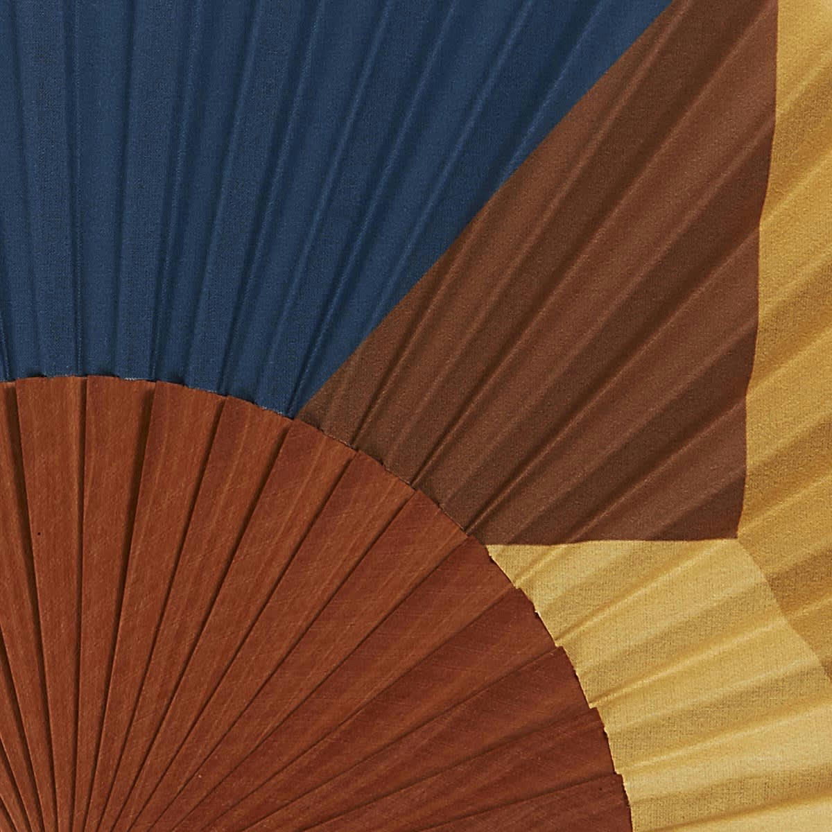 PARADIS - Éventail en bois de merisier et coton motif turquoise