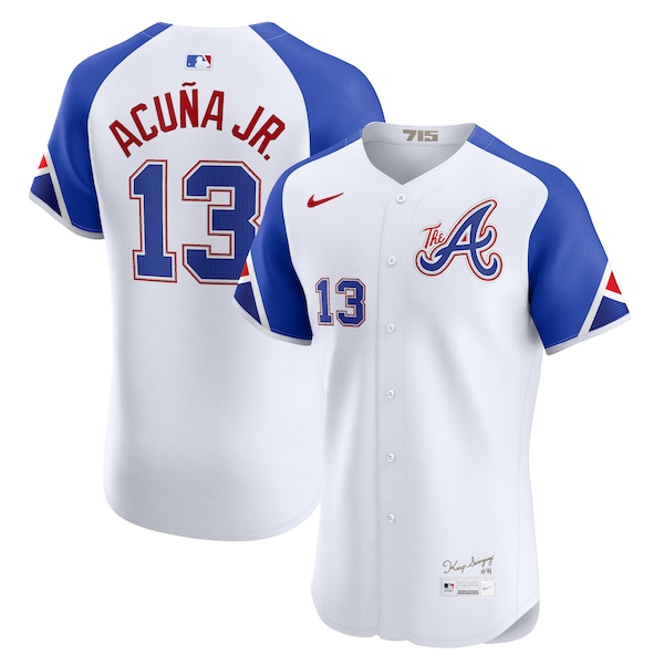 Ronald Acuña Jr. Atlanta Braves Nike City Connect Elite Jersey - White