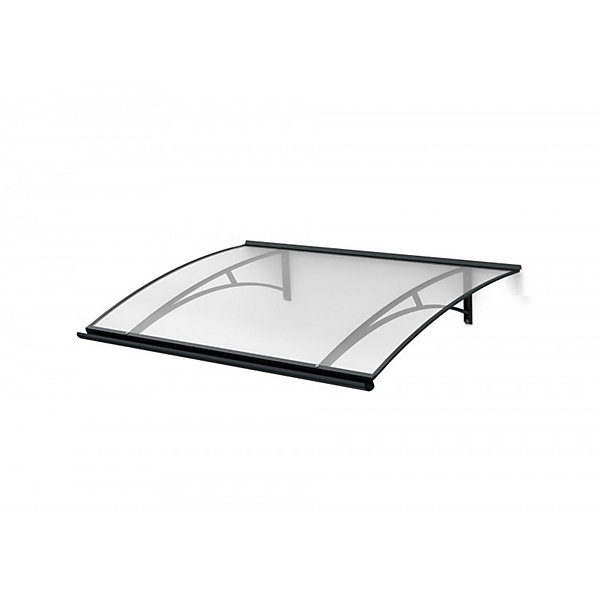 ARCTOM Auvent LARA 120x83,5, couleur anthracite RAL7016, plaque incolore