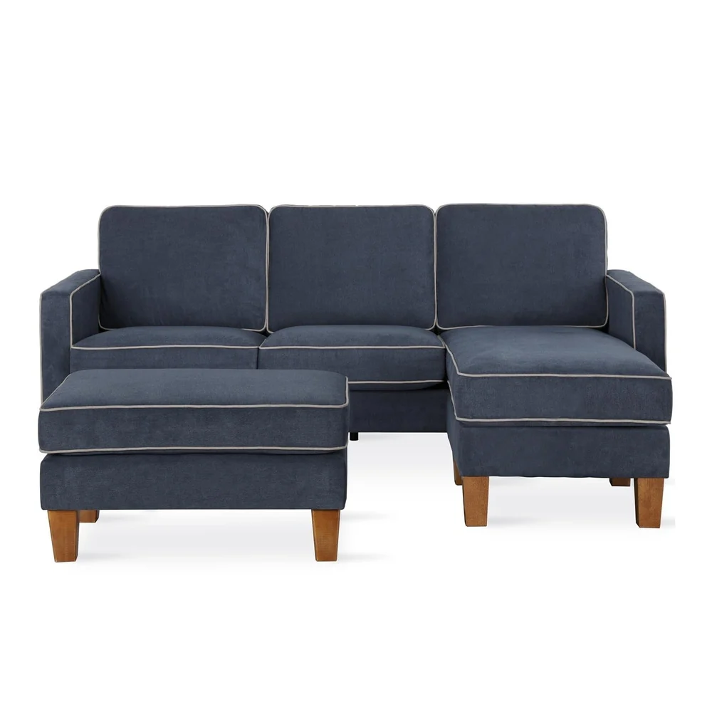 The Novogratz Bowen Sectional Sofa with Contrast Welting