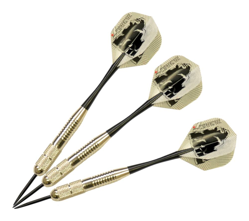 Swiftflyte NDFC Silverback Nickel Silver Darts Set w/ Steel Tips, Nylon Shafts & Case, 24-g, 3-pk