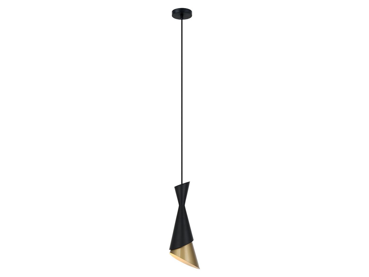 Lampa wisząca Malia stalowa czarno-zlota
