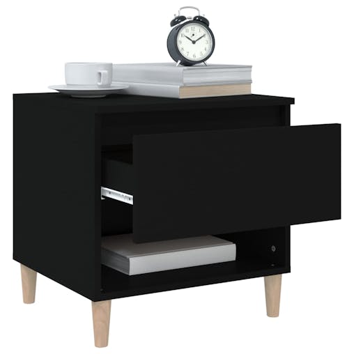 NNEVL Bedside Tables 2 pcs Black 50x46x50 cm Engineered Wood