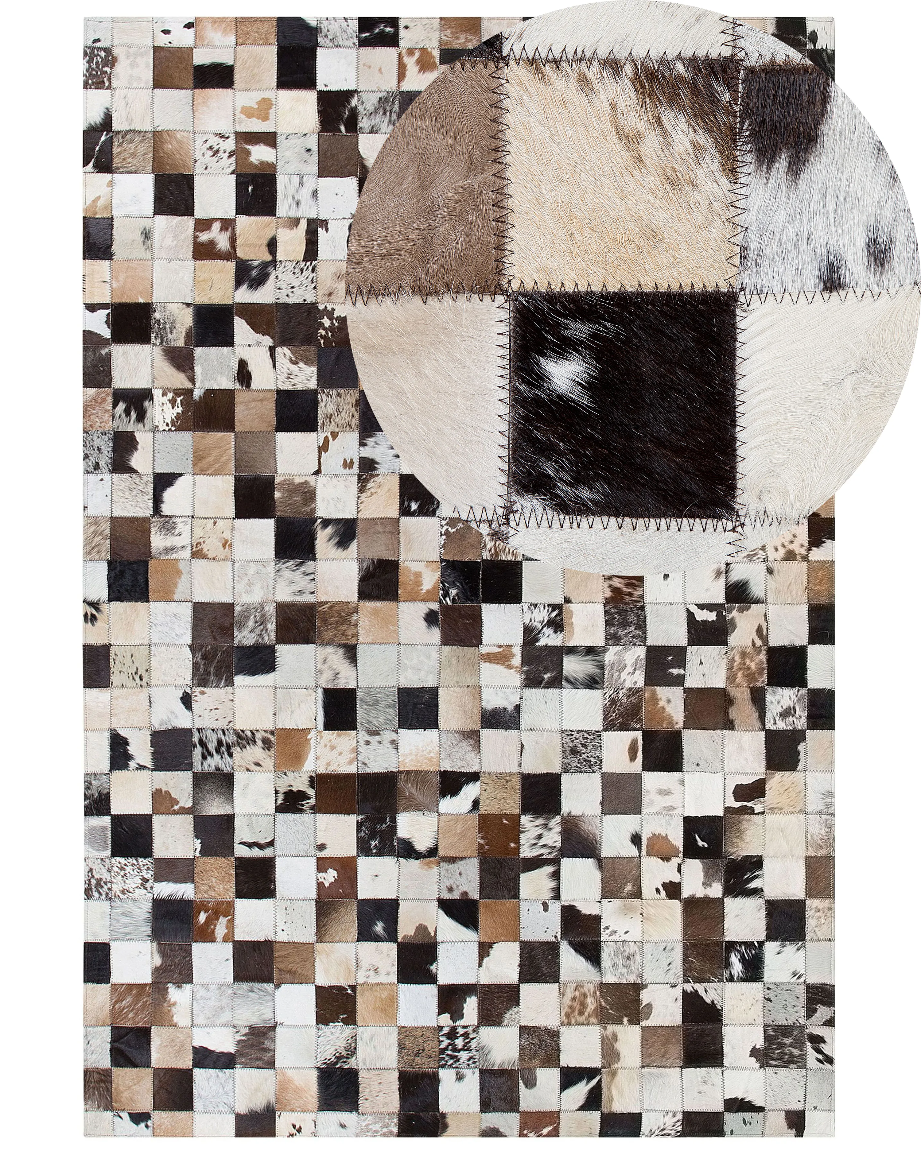 Rug CERLI White 160 x 230 cm Leather