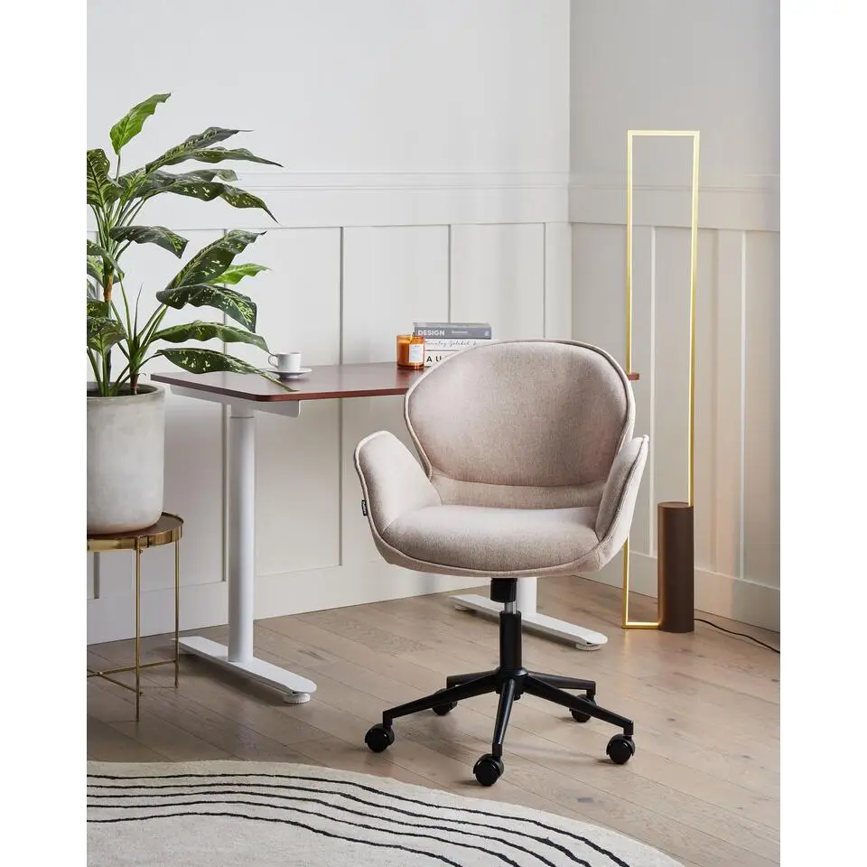 BELMAR - Bureaustoel - Taupe - Polyester