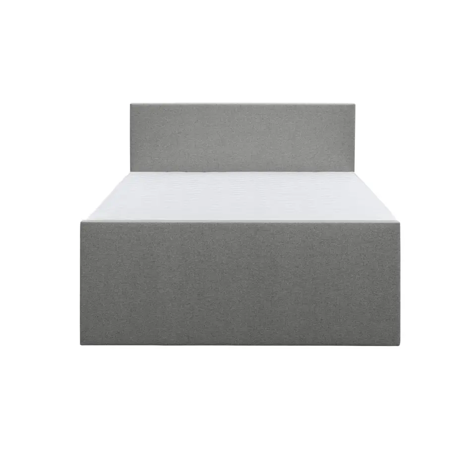 Boxspring met voetbord Liv egaal - lichtgrijs - 180x200 cm - ronde poot