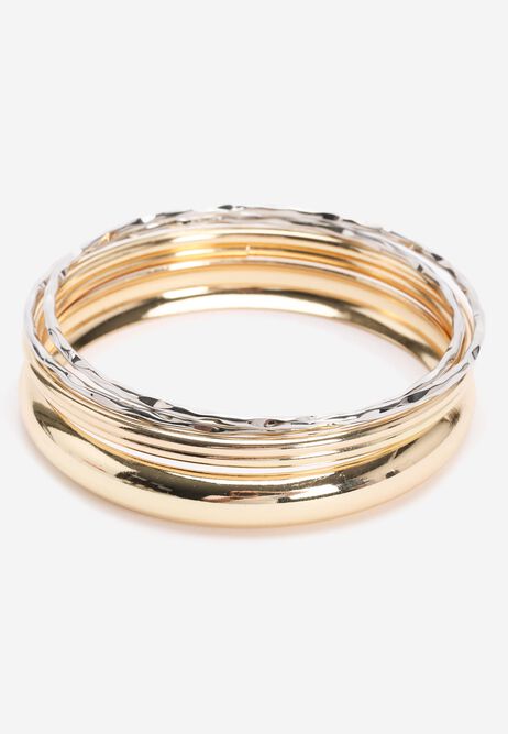 Womens 5pk Gold Bangle Bracelets