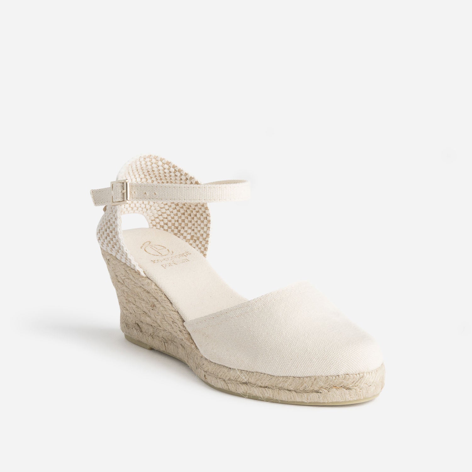Espadrille compensée écrue éco-conçue en toile