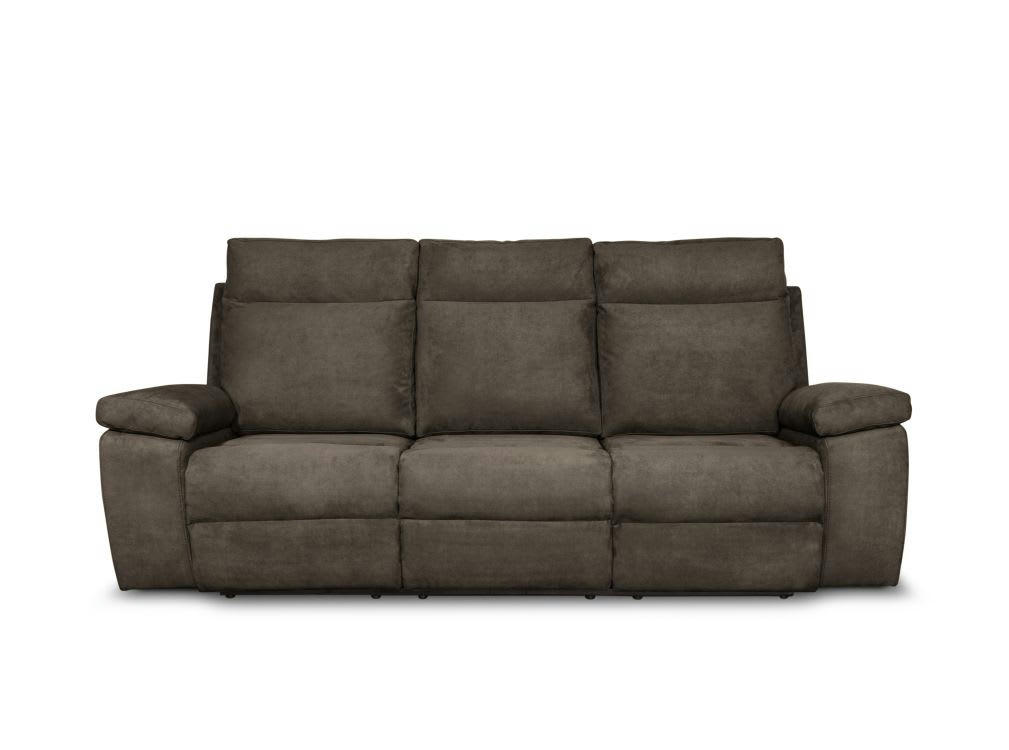 RELAXXO - Canapé de relaxation 3 places en tissu - Gris