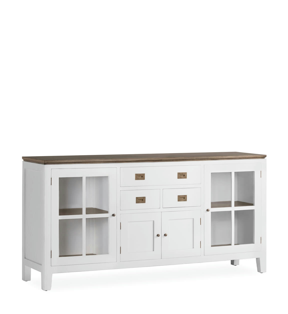 EVEREST - Buffet en bois de mindi blanc et plateau marron L180