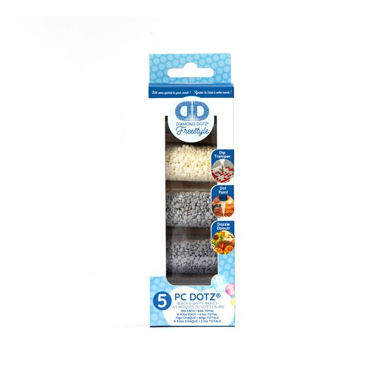 Diamond Dotz Black and White Freestyle Dotz 5 Pack