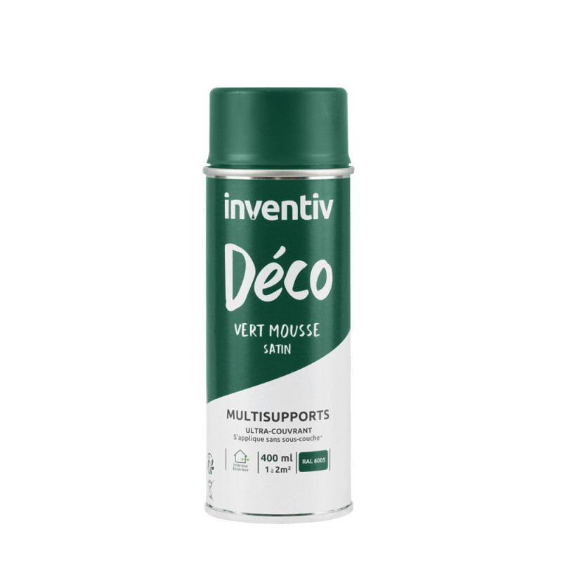 Peinture multisupports Déco vert mousse satin 0,4 L INVENTIV