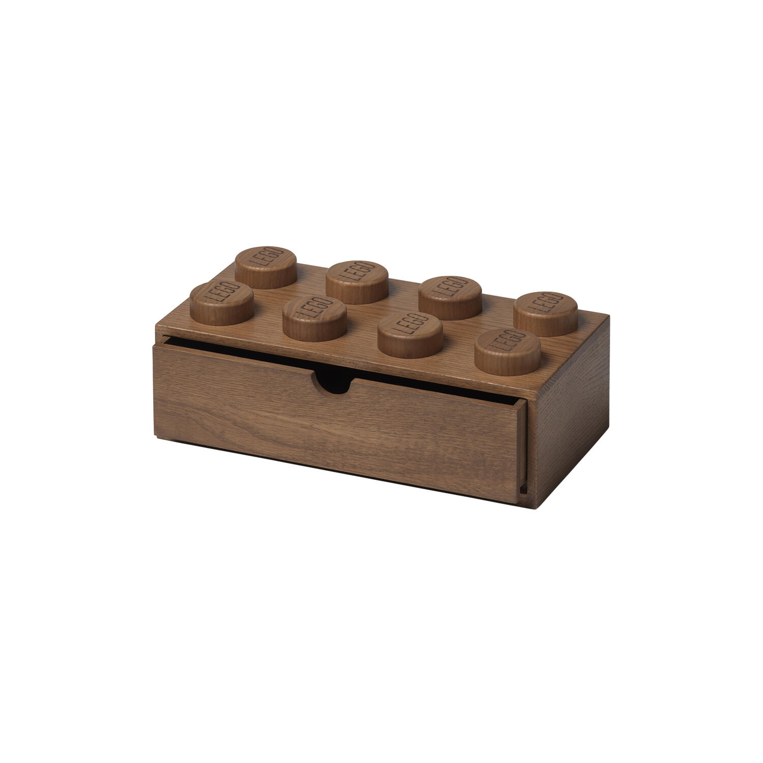 LEGO&reg; 2x4 opbevaringskasse, mørkbejdset eg