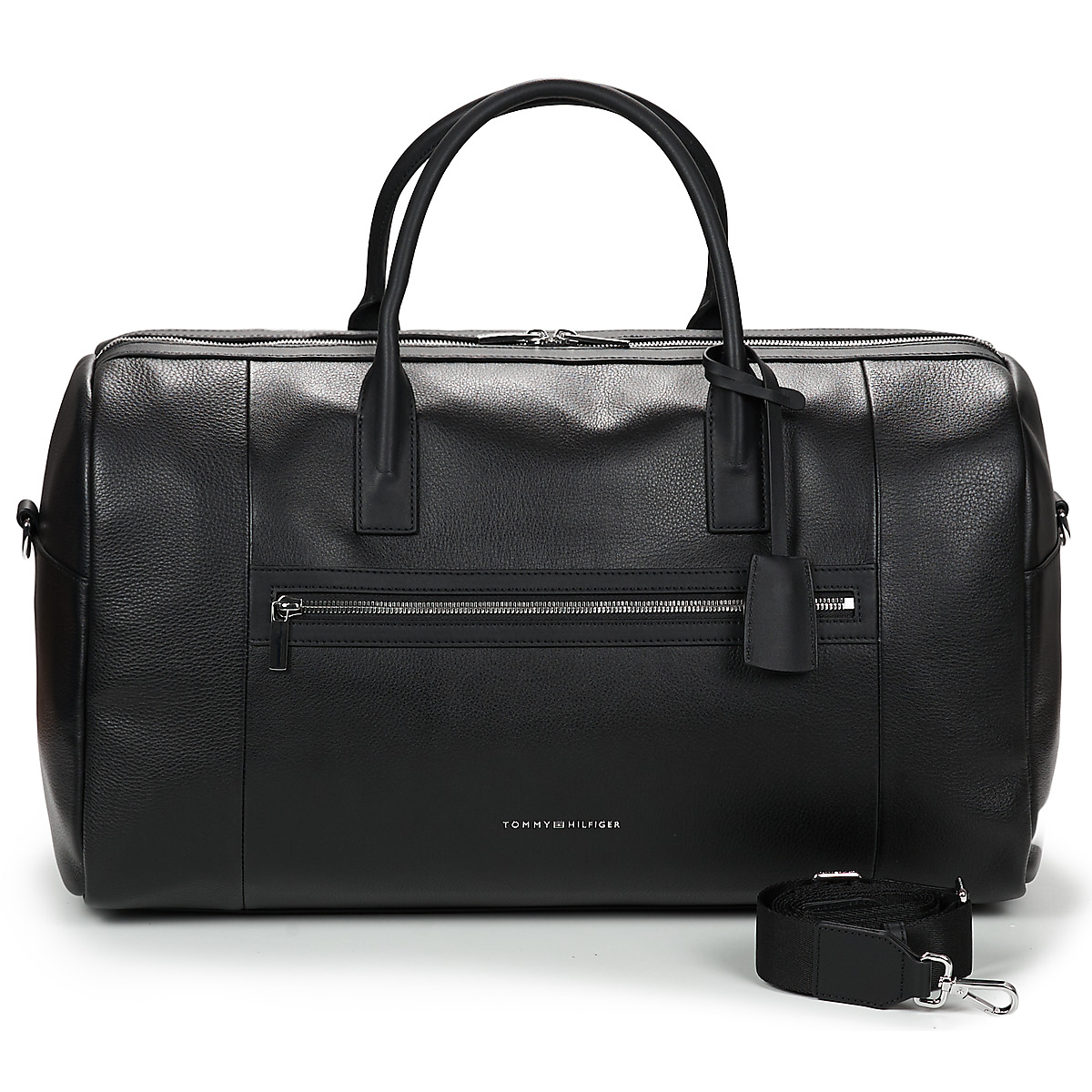 Tommy Hilfiger - TH BUSINESS LEATHER DUFFLE - Black
