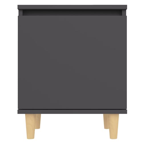 NNEVL Bed Cabinets with Solid Wood Legs 2 pcs Grey 40x30x50 cm