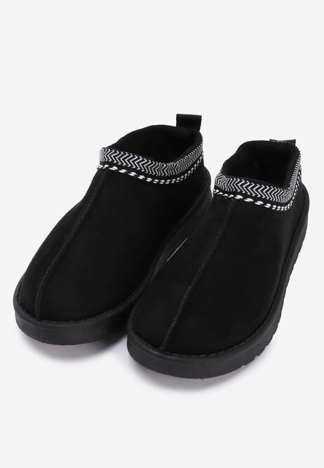 Older Girls Black Casual Cosy Mules
