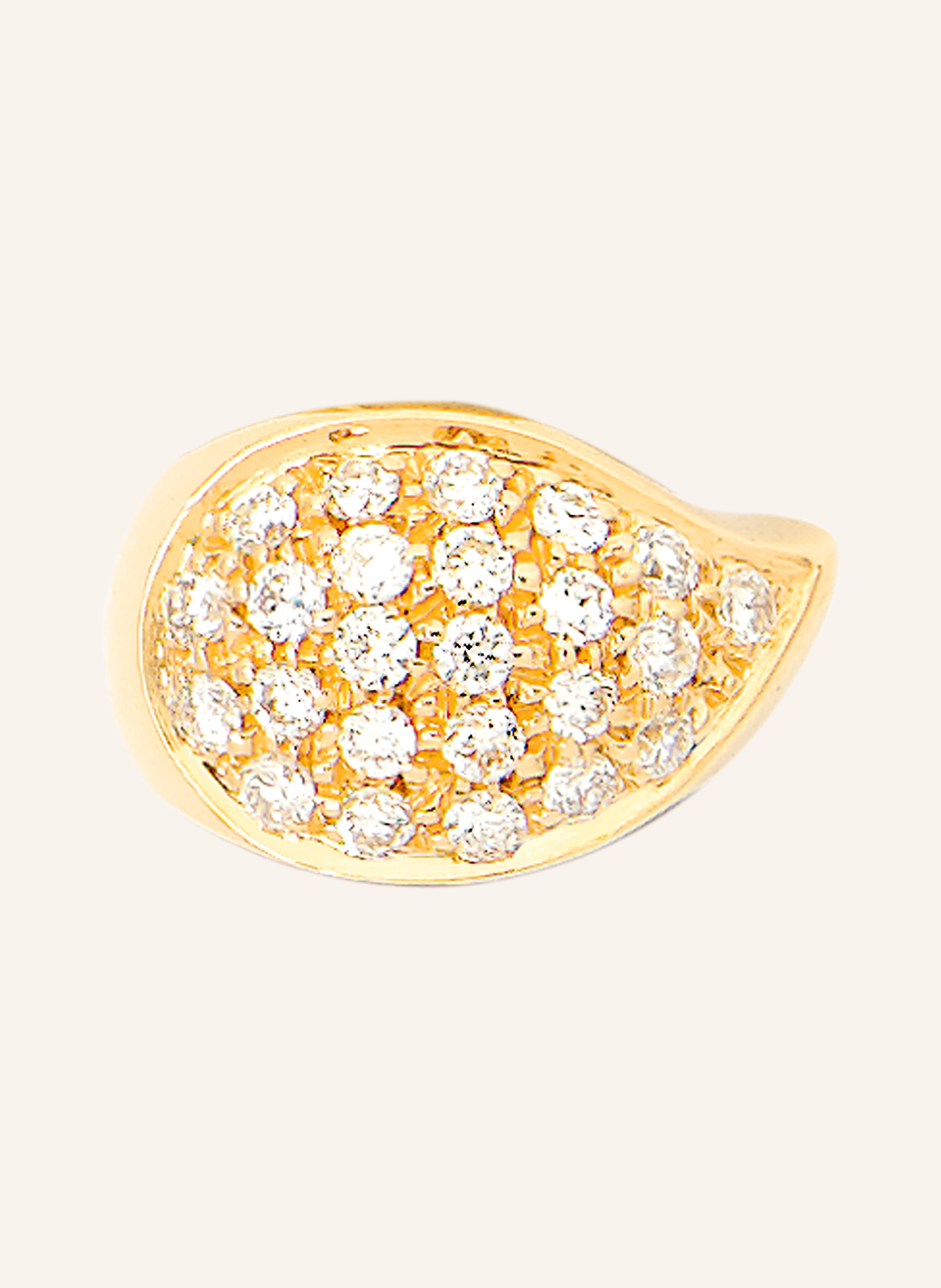 TAMARA COMOLLI Charm SIGNATURE DROP CLASP DIAMOND PAVÉ aus 18 Karat Gelbgold mit Diamant Pavé