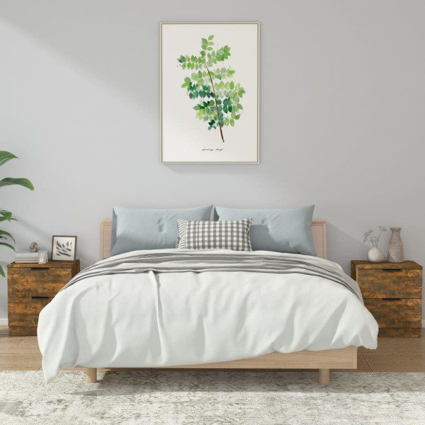 2x Szafka Nocna Stolik Komoda Brązowa z Szufladą Do Sypialni 45x39x50 cm