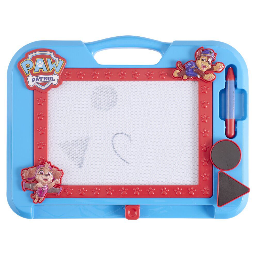 Ardoise magnétique Pat Patrouille 1 stylet et 2 tampons plastique bleu 24x26cm