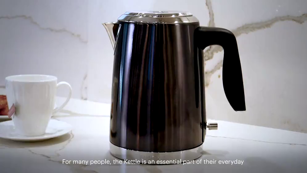 PADERNO Cordless Electric Kettle w/ Auto Shut Off, Black Stainless Steel, 1.7L