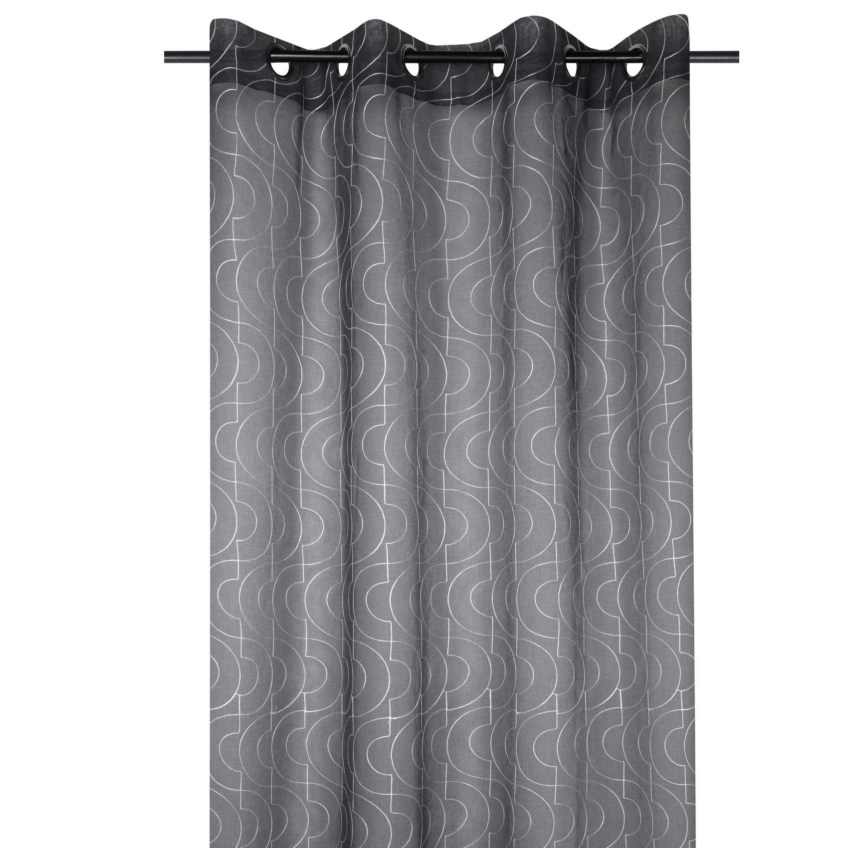 - Voilage  polyester Gris foncé 140 X 260