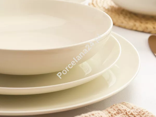 Serwis obiadowo-kawowy na 6 osób (42el.) Bogucice - Base Cream 1232