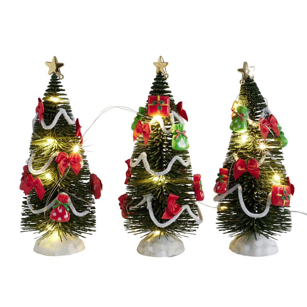 Sapin lumineux décoratif 15LED x3 H18cm