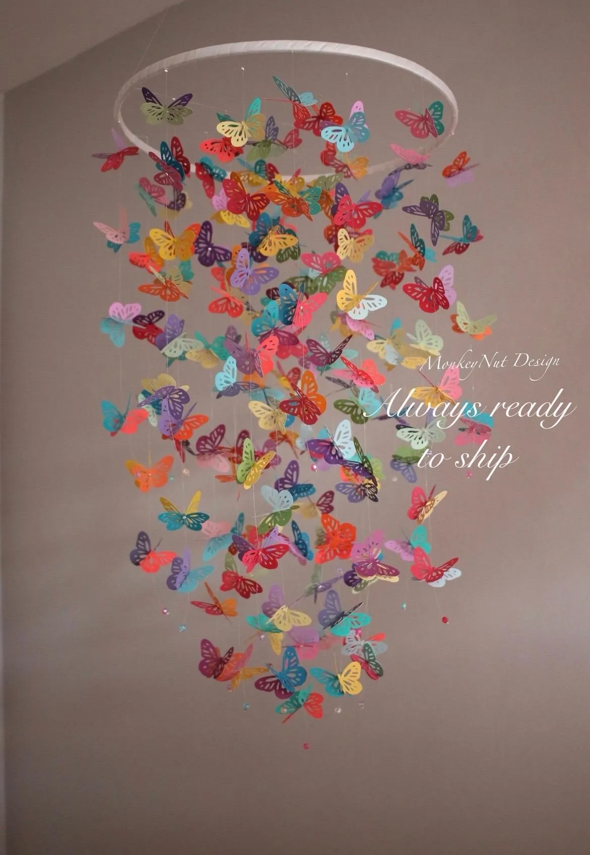 Butterfly mobile/bright and cheerful/Multicolour butterfly mobile/rainbow mobile/butterfly Mobile/Baby shower/Nursery Decor/Baby Nursery