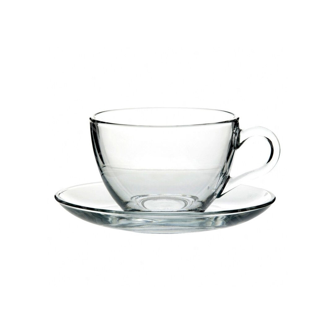 Chávena de chá em vidro c/ pires 23,8cl