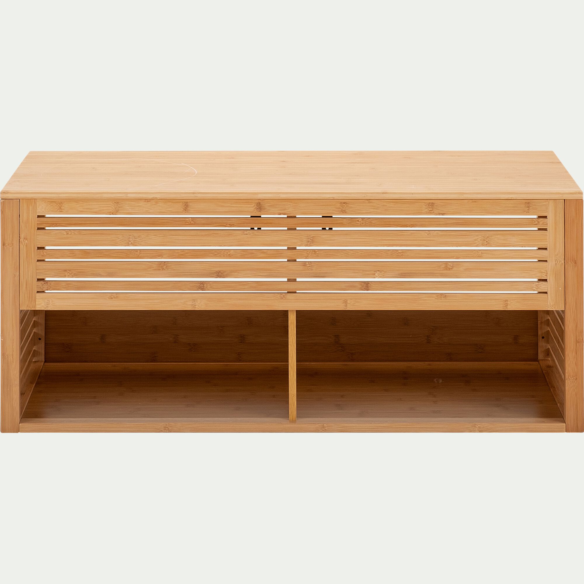 DANONG - Meuble double sous vasque murale en bambou - L120cm
