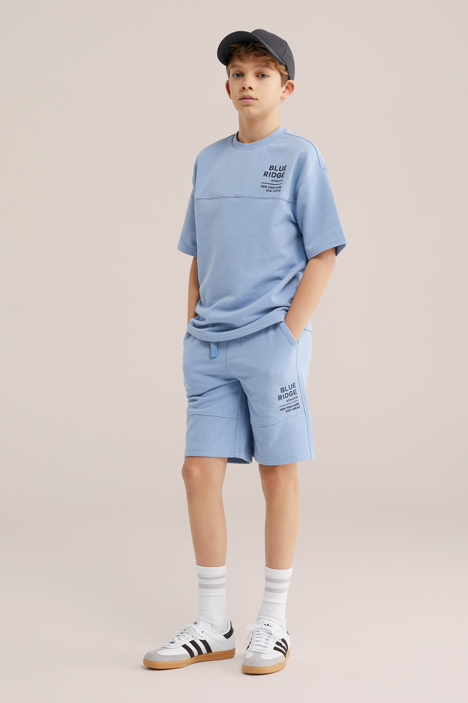 Jongens regular fit sweatshort met print