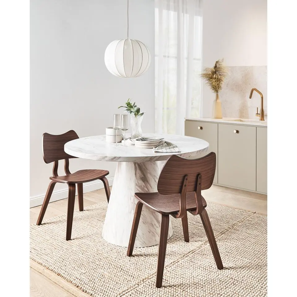 DIANA - Eetkamerstoel set van 2 - Donkerbruin - Rubberhout