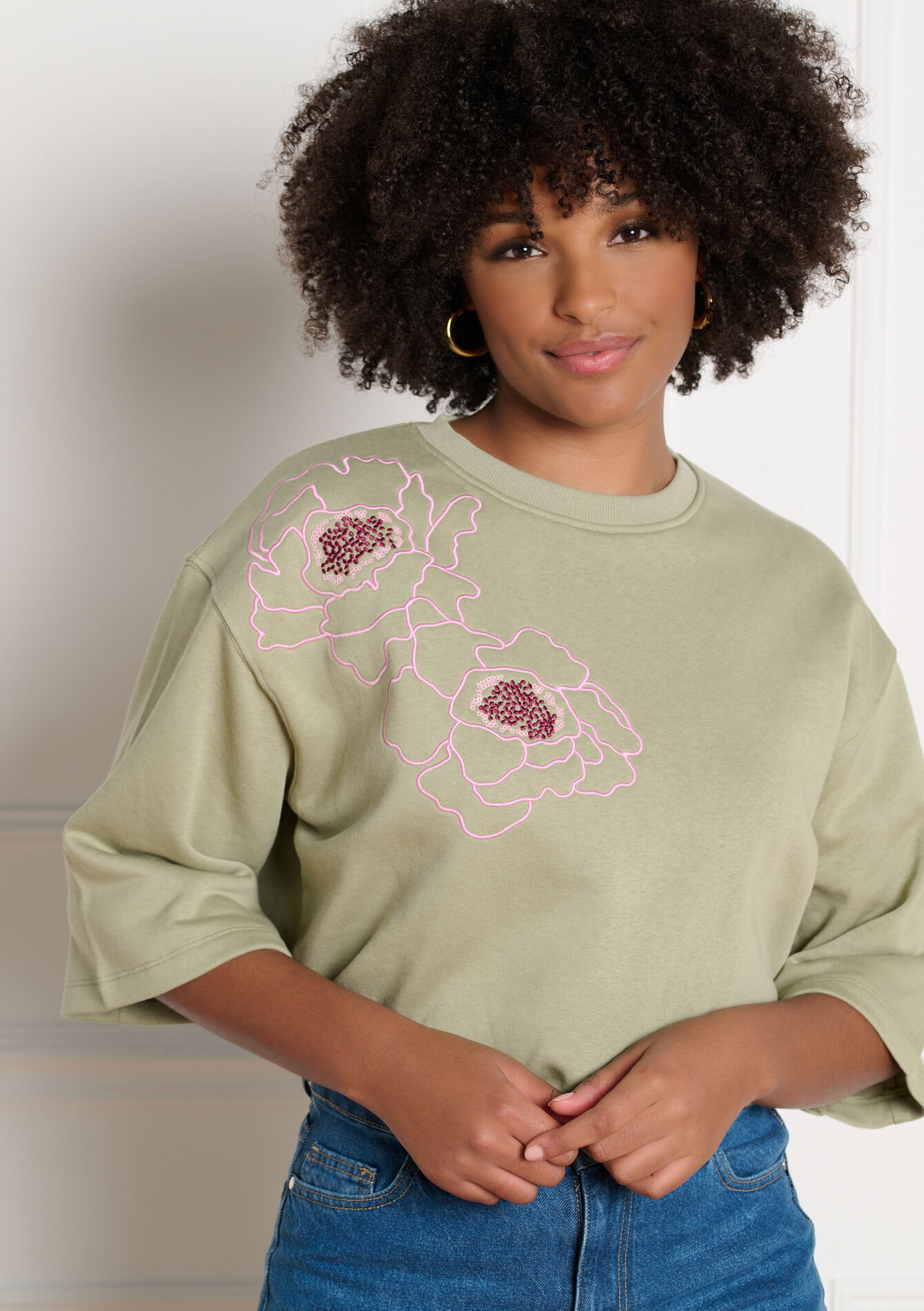 Sweatshirt met bloemenprint