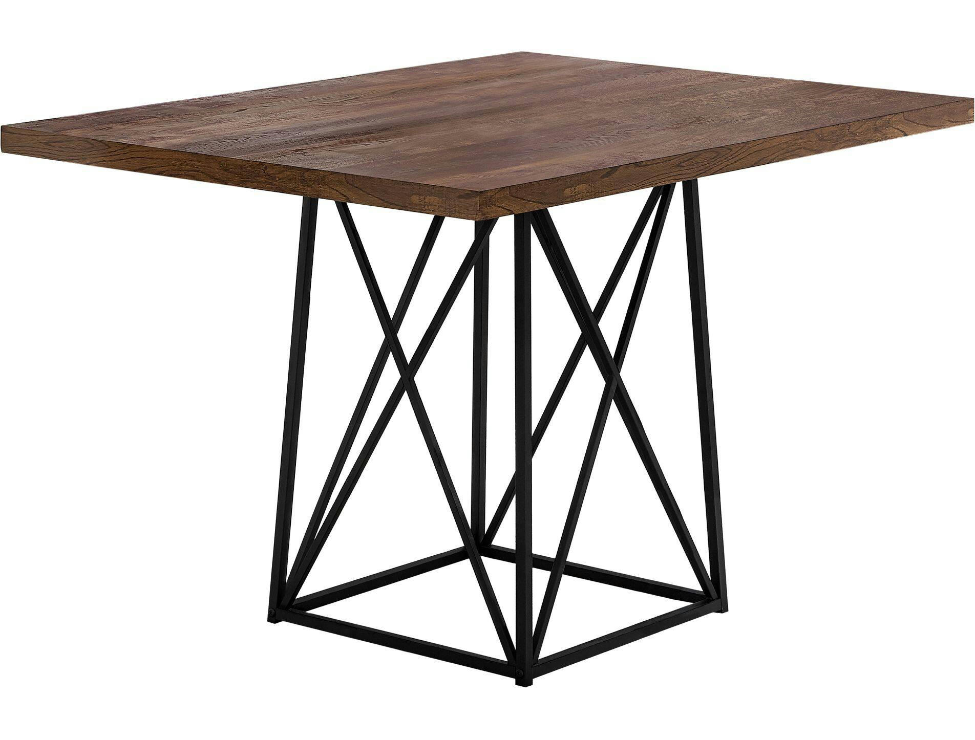Monarch Specialties Rectangular Metal Pedestal Kitchen Dining Table