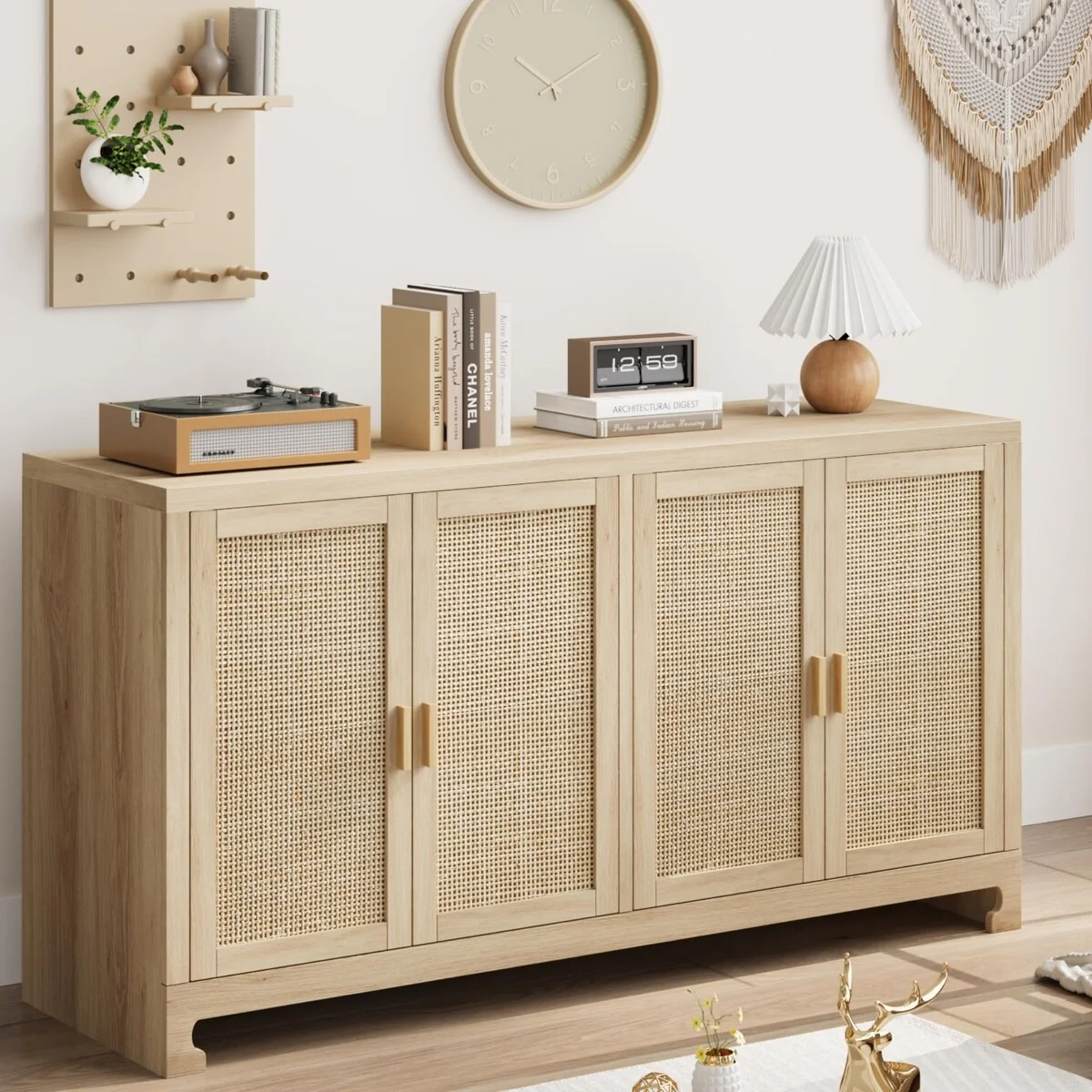 Eie Modern Rattan Buffet Cabinet - 61.4W x 15.7W x 31.8H