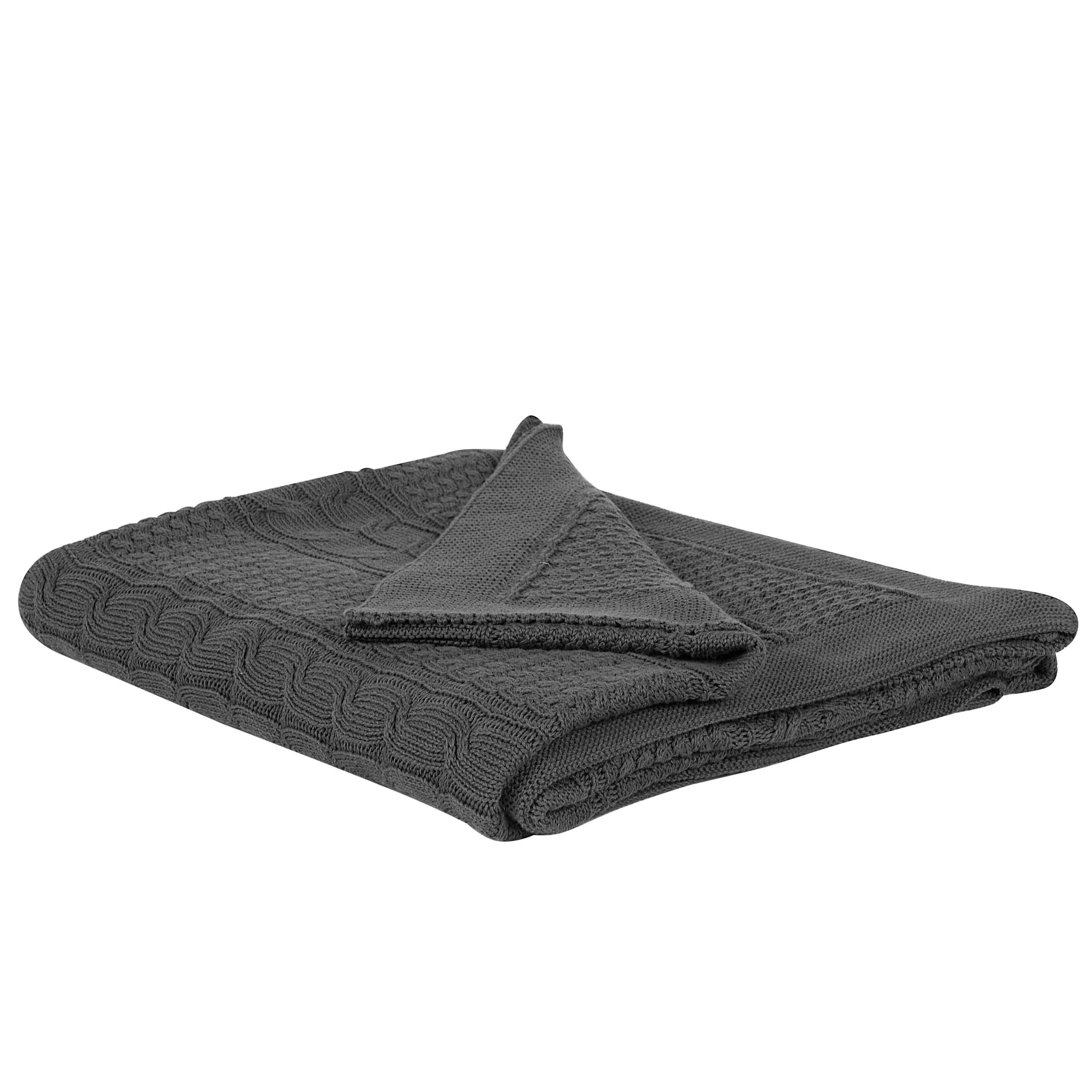 FETHIYE - Couverture en coton gris 170x140cm