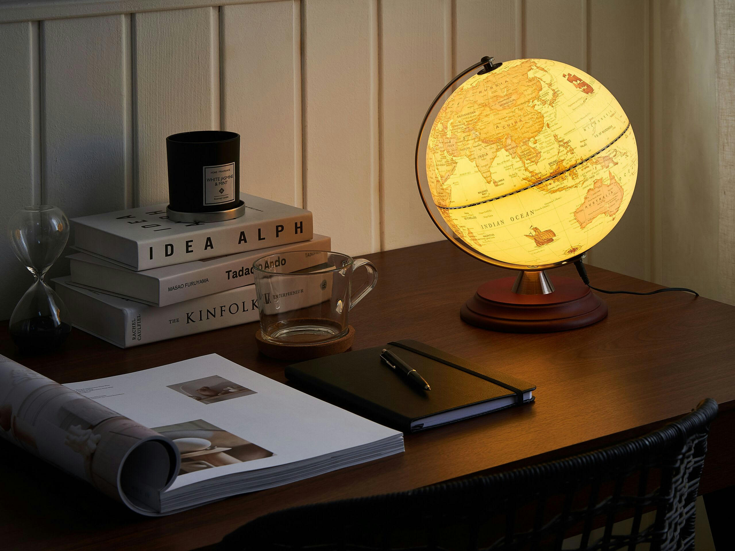 VESPUCCI - Globe terrestre jaune avec LED D25