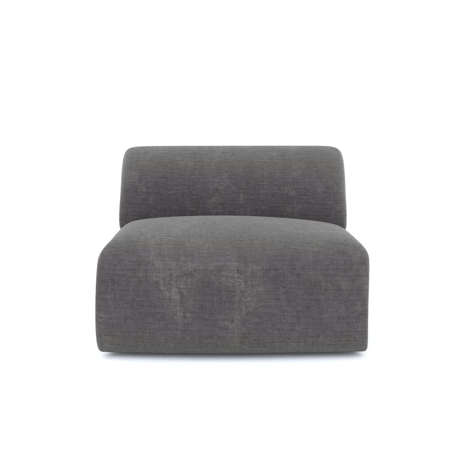 MYRA - Fauteuil sans accoudoirs velours texturé gris