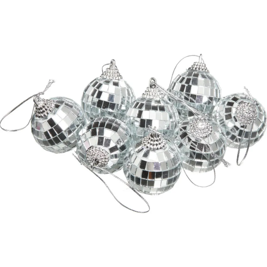 Kwantum Kerstballen & Kerstornamenten | Kerstballen Disco Zilver – 8 Stuks