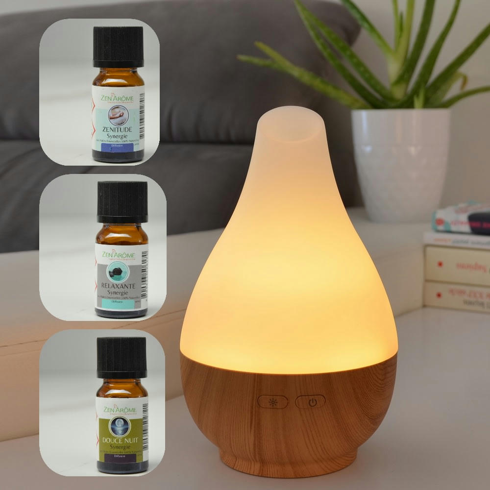 JULIA - Diffuseur d'huile essentielle et 3 Synergies Spéciales Bonne Nuit- H21