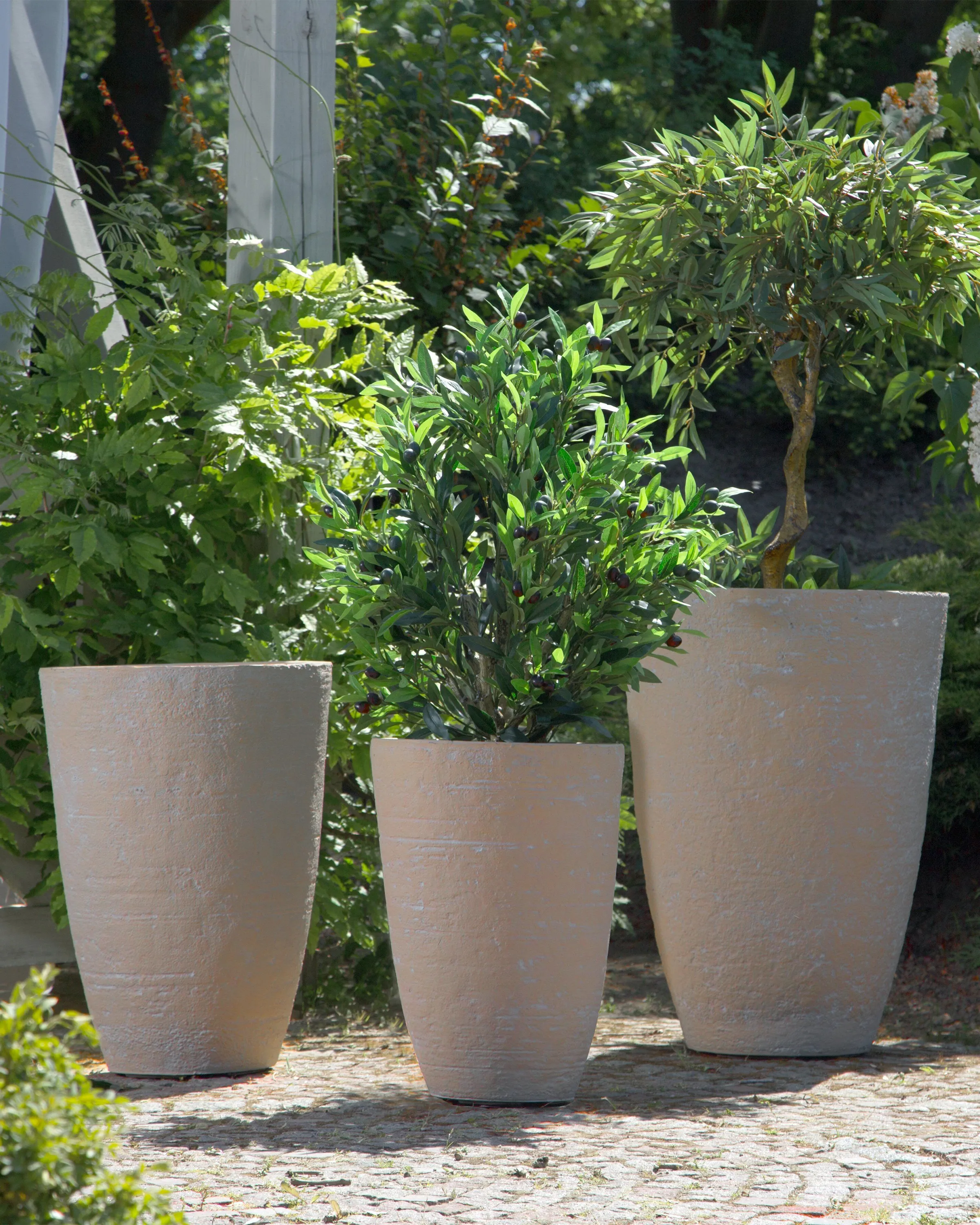 Set of 2 Plant Pots CAMIA 43 cm Beige
