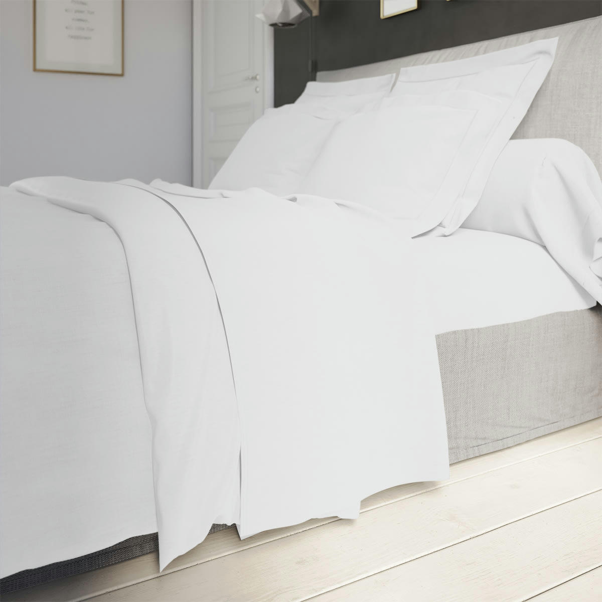 INFLUENCE - Drap Housse   Percale Blanc 140x200 cm - DODO