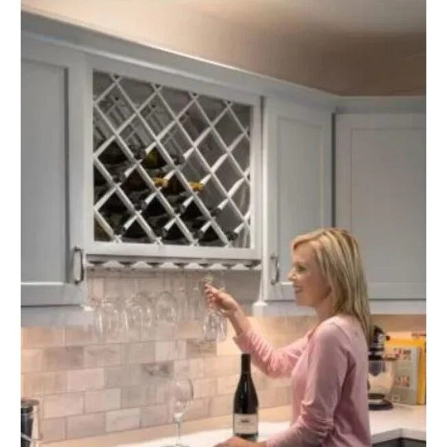 Hardware Resources 36 Inch Wide Under Cabinet Mount Stemware Holder