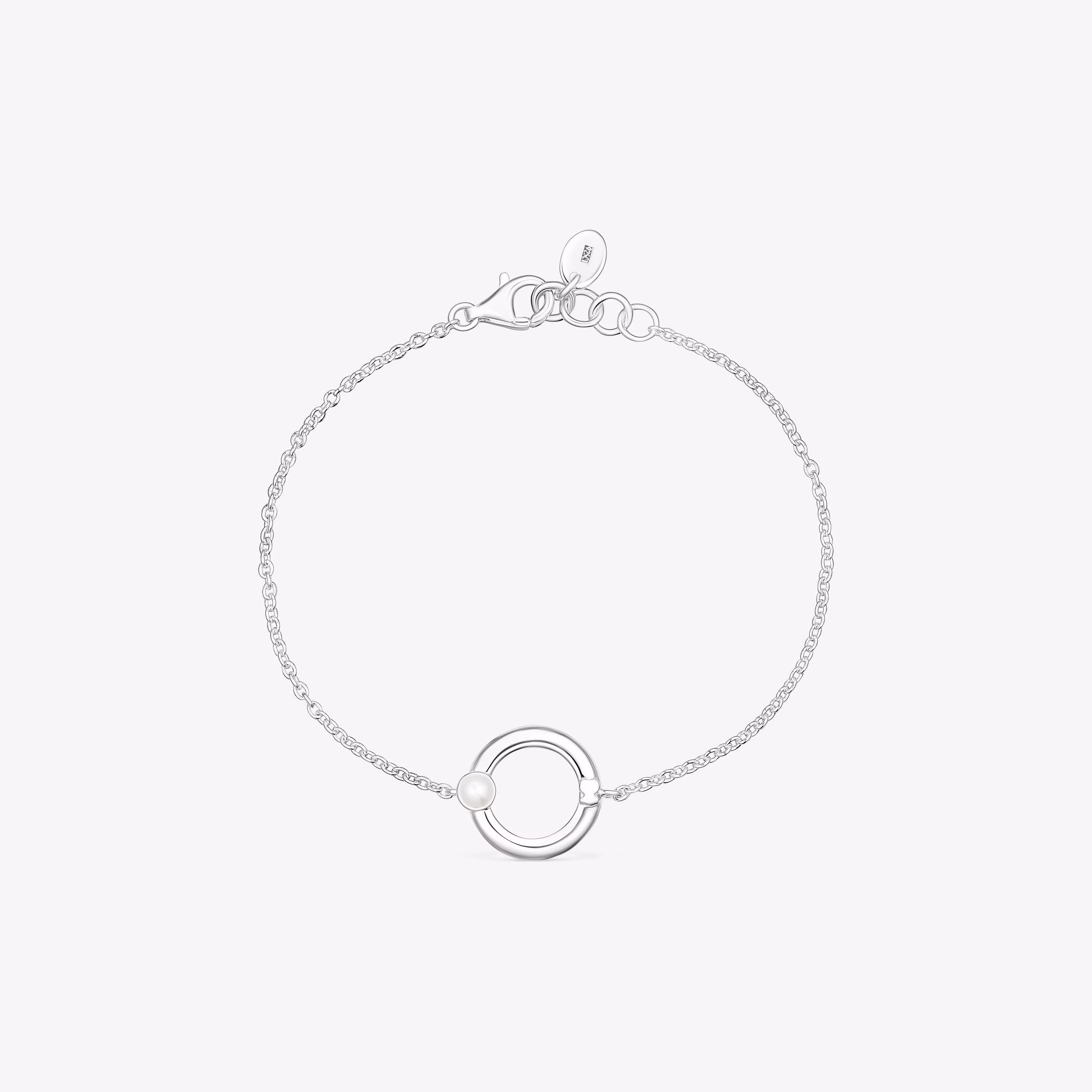 Pulsera de plata con una perla y oso TOUS Fellow