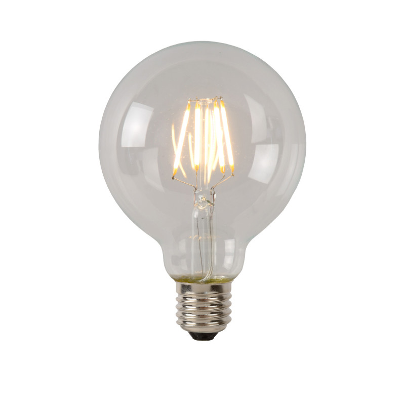 Ampoule LED à filaments transparente dimmable E27 G80 blanc chaud 7 W LUCIDE