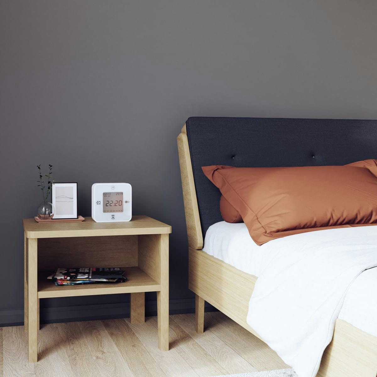 CHEVET NOVA - Table de chevet en placage chêne